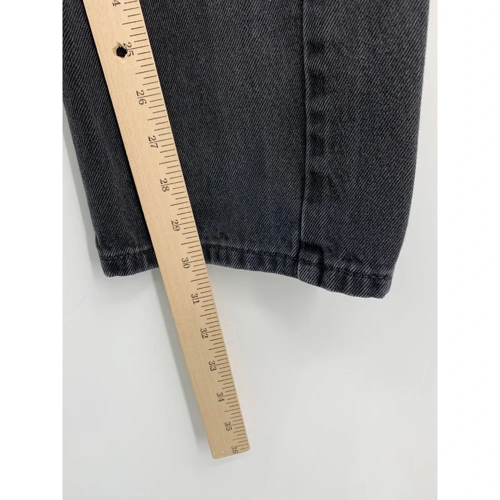 Levi 505 Jeans Mens 32x32 Black Solid 100% Cotton Distressed Straight Leg‎
